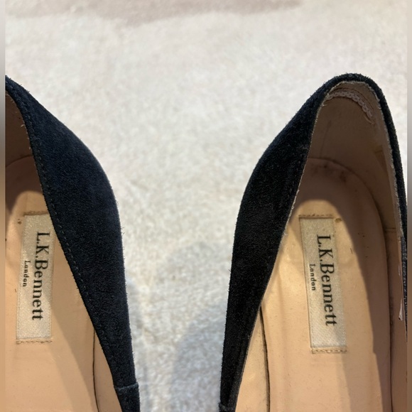 LK Bennett London Bayleen Black Suede Wedge Heels 39 - Picture 10 of 10